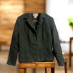 Pendleton 100% Virgin Wool Women's Dark Green Blazer Sz 12